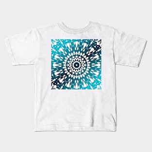 Blue Gradient Mandala Kids T-Shirt